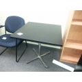 Black 36 in. Square Table w Chrome Pedestal Base